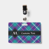 Grüner, Lila und blauer Tartan Ausweis (Vorderseite mit Clip)