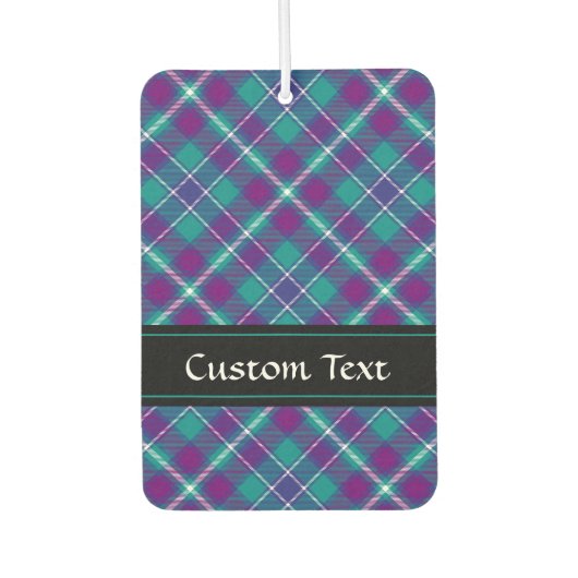 Grüner, Lila und blauer Tartan Autolufterfrischer (Vorderseite)