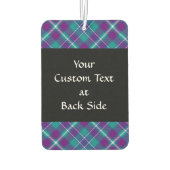 Grüner, Lila und blauer Tartan Autolufterfrischer (Rückseite)