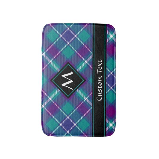 Grüner, Lila und blauer Tartan Badematte (Vorderseite Vertikal)