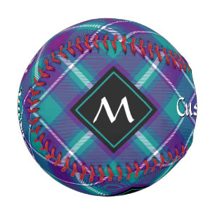 Grüner, Lila und blauer Tartan Baseball