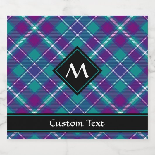 Grüner, Lila und blauer Tartan Bierflaschenetikett (Einzelnes Label)