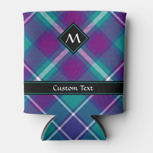 Grüner, Lila und blauer Tartan Dosenkühler (Vorderseite)