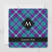 Grüner, Lila und blauer Tartan Einladung (Vorderseite)