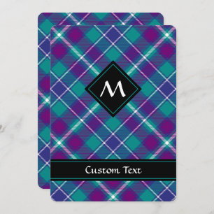 Grüner, Lila und blauer Tartan Einladung