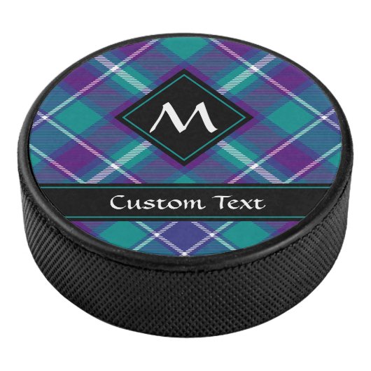 Grüner, Lila und blauer Tartan Eishockey Puck (3/4)