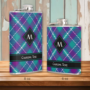 Grüner, Lila und blauer Tartan Flachmann
