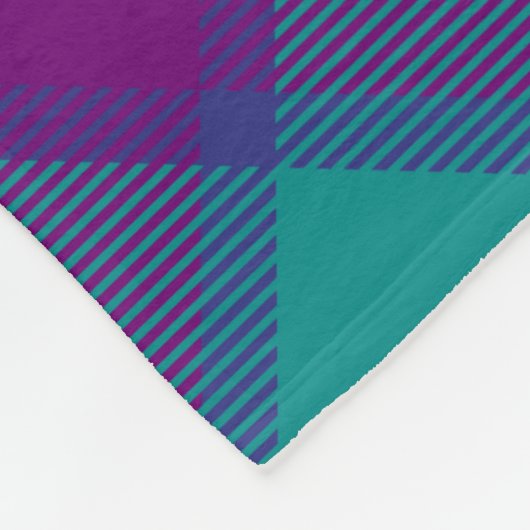 Grüner, Lila und blauer Tartan Fleecedecke (Ecke)