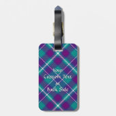 Grüner, Lila und blauer Tartan Gepäckanhänger (Rückseite vertikal)