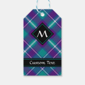 Grüner, Lila und blauer Tartan Geschenkanhänger (Vorderseite)