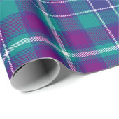 Grüner, Lila und blauer Tartan Geschenkpapier (Rolleneckpunkt)