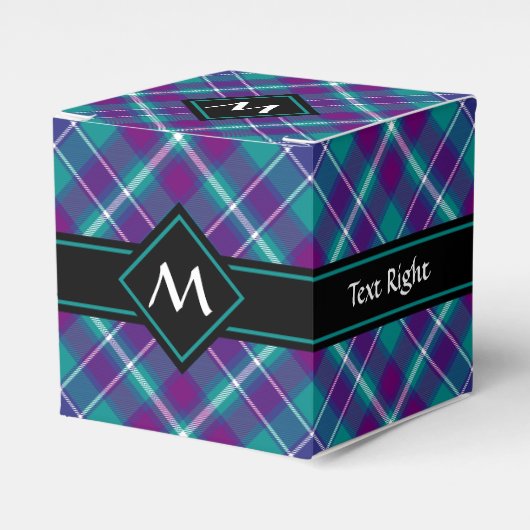 Grüner, Lila und blauer Tartan Geschenkschachtel (Vorderseite)