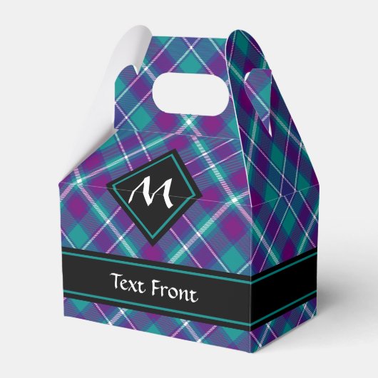 Grüner, Lila und blauer Tartan Geschenkschachtel (Vorderseite)