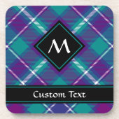 Grüner, Lila und blauer Tartan Getränkeuntersetzer (Vorderseite)