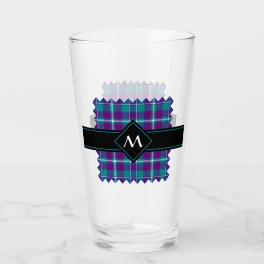 Grüner, Lila und blauer Tartan Glas (Vorderseite)