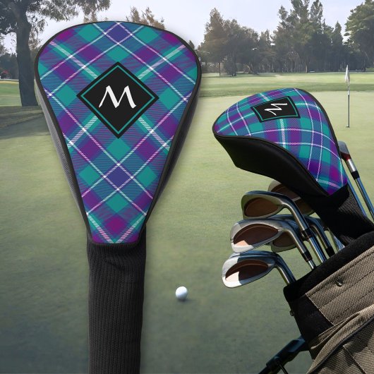 Grüner, Lila und blauer Tartan Golf Headcover