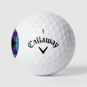 Grüner, Lila und blauer Tartan Golfball (Logo)