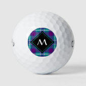 Grüner, Lila und blauer Tartan Golfball (Vorderseite)