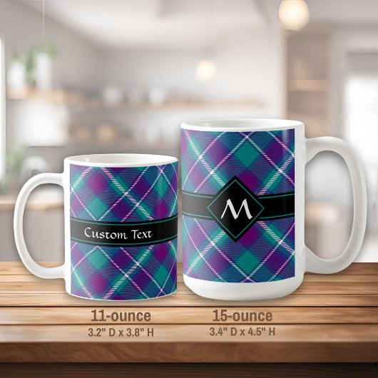 Grüner, Lila und blauer Tartan Kaffeetasse