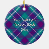 Grüner, Lila und blauer Tartan Keramik Ornament (Hinten)