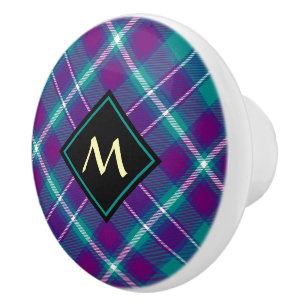 Grüner, Lila und blauer Tartan Keramikknauf