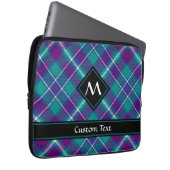 Grüner, Lila und blauer Tartan Laptopschutzhülle (Vorne Rechts)