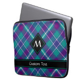 Grüner, Lila und blauer Tartan Laptopschutzhülle (Vorderseite Links)