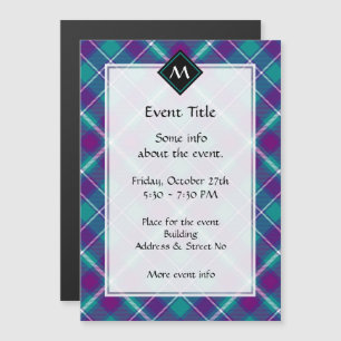 Grüner, Lila und blauer Tartan Magnetkarte