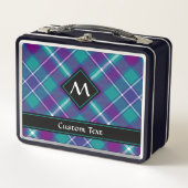 Grüner, Lila und blauer Tartan Metall Brotdose (Vorderseite)