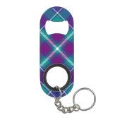 Grüner, Lila und blauer Tartan Mini Flaschenöffner (Rückseite)