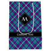 Grüner, Lila und blauer Tartan Mittlere Geschenktüte (Rückseite)