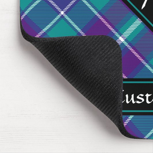 Grüner, Lila und blauer Tartan Mousepad (Ecke)
