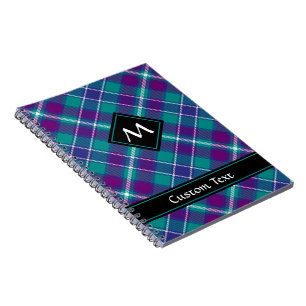 Grüner, Lila und blauer Tartan Notizblock
