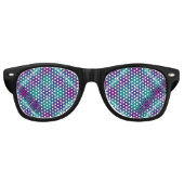 Grüner, Lila und blauer Tartan Partybrille (Vorderseite)