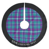 Grüner, Lila und blauer Tartan Polyester Weihnachtsbaumdecke (Vorderseite)