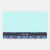 Grüner, Lila und blauer Tartan Post-it Klebezettel (Vorderseite)