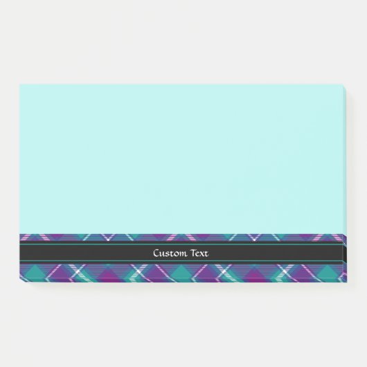 Grüner, Lila und blauer Tartan Post-it Klebezettel (Vorderseite)