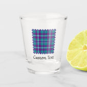 Grüner, Lila und blauer Tartan Schnapsglas (Vorderseite)