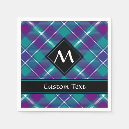 Grüner, Lila und blauer Tartan Serviette (Vorderseite)