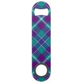 Grüner, Lila und blauer Tartan Speed Flaschenöffner (Rückseite)