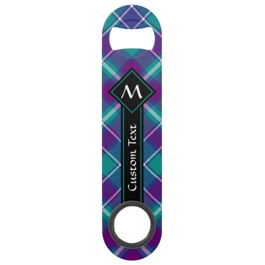 Grüner, Lila und blauer Tartan Speed Flaschenöffner (Vorderseite)