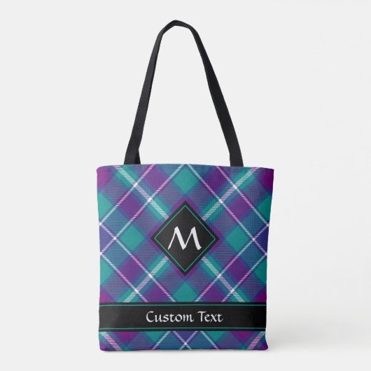 Grüner, Lila und blauer Tartan Tasche (Rückseite)