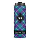 Grüner, Lila und blauer Tartan Thermosbecher (Vorderseite)