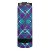 Grüner, Lila und blauer Tartan Thermosbecher (Rückseite)