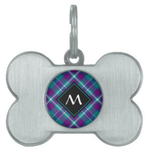 Grüner, Lila und blauer Tartan Tiermarke
