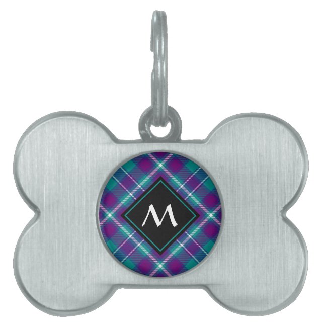 Grüner, Lila und blauer Tartan Tiermarke (Vorderseite)