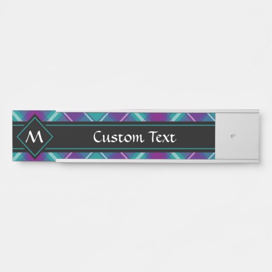 Grüner, Lila und blauer Tartan Türschild (Vorderseite )
