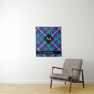 Grüner, Lila und blauer Tartan Wandteppich
