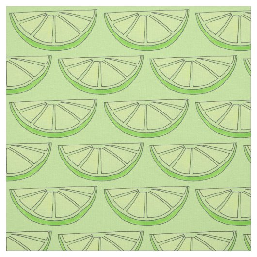 Grüner Limoner Slice Wedge Zitrusfrüchte Grove Stoff (Muster)