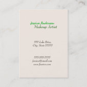 Grüner Lippenstift-Maskenbildner Visitenkarte (Rückseite)